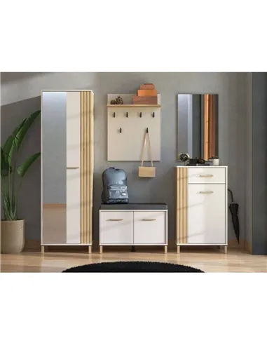 Granada Cashmere And Artisan Oak Effect Slim Narrow Wardrobe, 3454