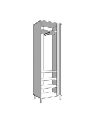 Granada Cashmere And Artisan Oak Effect Slim Narrow Wardrobe, 3454