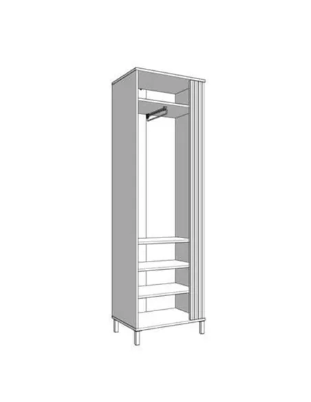 Granada Cashmere And Artisan Oak Effect Slim Narrow Wardrobe, 3454