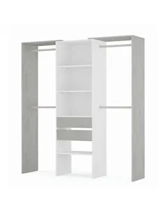 Guadalupe Large Concrete Grey and White Open Door Wardrobe, 3200