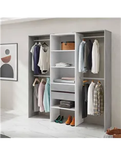 Guadalupe Large Concrete Grey and White Open Door Wardrobe, 3200 2