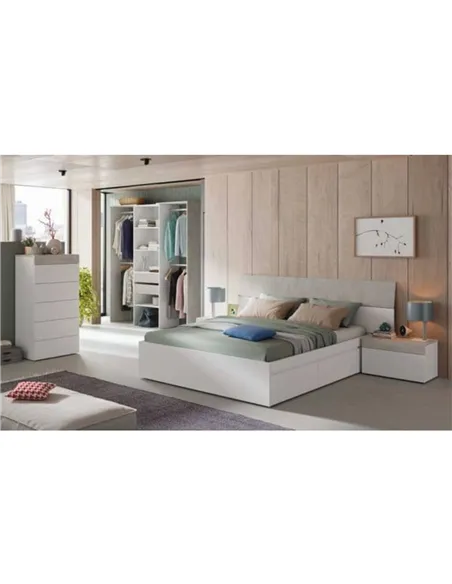Guadalupe Large Concrete Grey and White Open Door Wardrobe, 3200