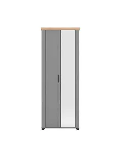 Havertz Grey And Artisan Oak Slim Narrow Mirrored Wardrobe, 3265