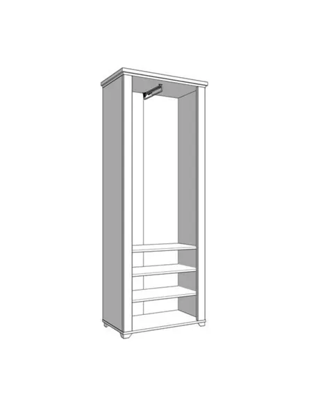 Havertz Grey And Artisan Oak Slim Narrow Mirrored Wardrobe, 3265