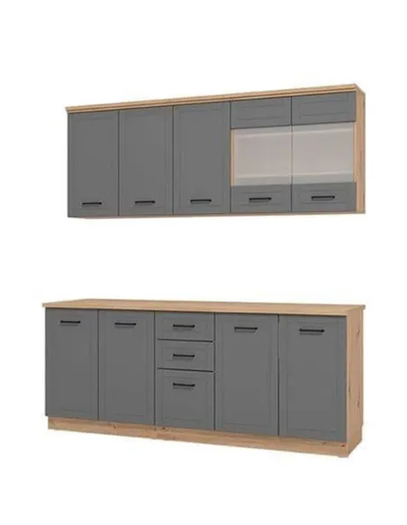 Hudson 200cm Graphite Grey Kitchen Units, 3278