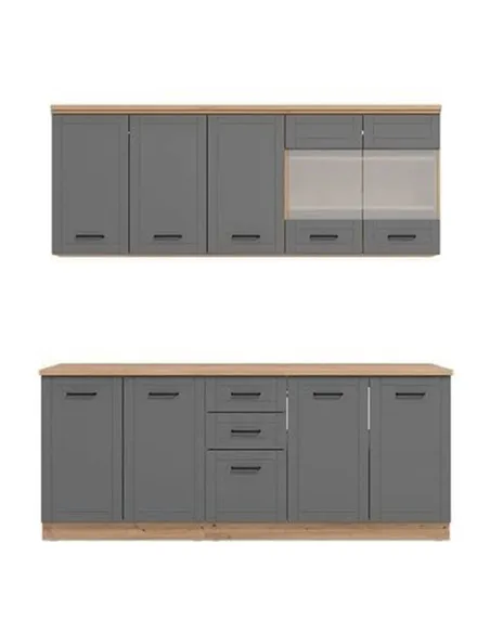 Hudson 200cm Graphite Grey Kitchen Units, 3278