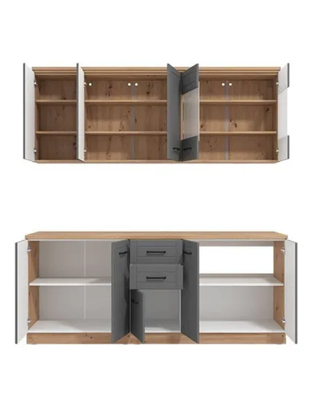 Hudson 200cm Graphite Grey Kitchen Units, 3278
