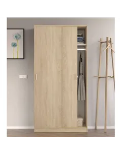 Hansen Canadian Oak Effect Small Narrow Sliding 2 Door Wardrobe, 3211 2
