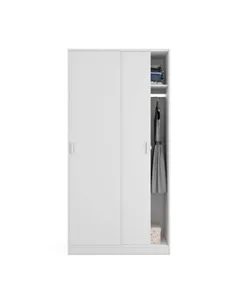Hansen White Small Narrow Sliding 2 Door Wardrobe, 3207