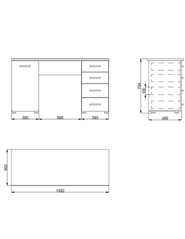 Libro Matt White Desk, 3038