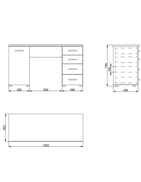 Libro Matt White Desk, 3038