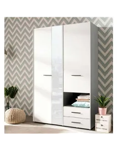 Limone White 3 Door Wardrobe, 3041 2