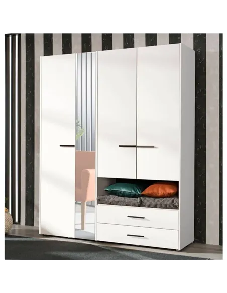 Limone White 4 Door Wardrobe, 3043