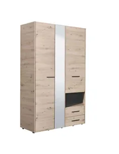 Limone Grey Oak 3 Door Wardrobe, 3042