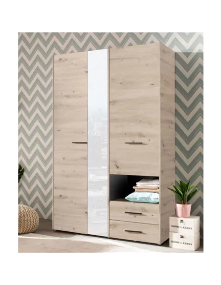 Limone Grey Oak 3 Door Wardrobe, 3042
