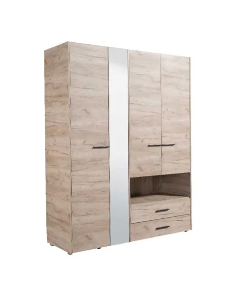 Limone Grey Oak 4 Door Wardrobe, 3044