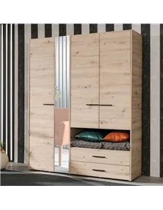 Limone Grey Oak 4 Door Wardrobe, 3044 2