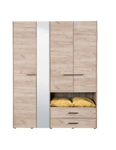 Limone Grey Oak 4 Door Wardrobe, 3044