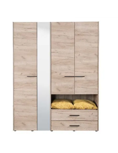 Limone Grey Oak 4 Door Wardrobe, 3044
