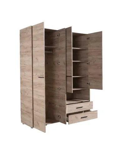 Limone Grey Oak 4 Door Wardrobe, 3044