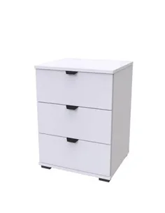 Limone Arctic White 3 Drawer Bedside Table, 3402