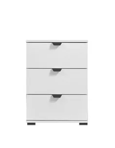 Limone Arctic White 3 Drawer Bedside Table, 3402 2