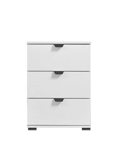 Limone Arctic White 3 Drawer Bedside Table, 3402