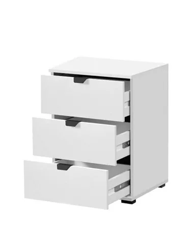 Limone Arctic White 3 Drawer Bedside Table, 3402
