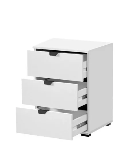 Limone Arctic White 3 Drawer Bedside Table, 3402