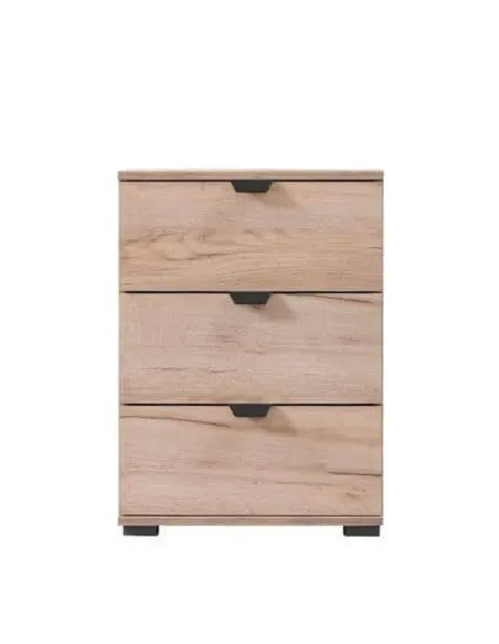 Limone Oak Effect 3 Drawer Bedside Table, 3404
