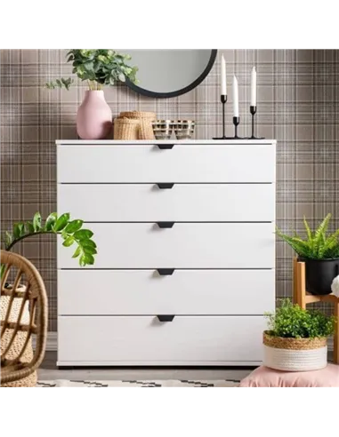 Limone Arctic White Wide 6 Drawer Chest, 3405