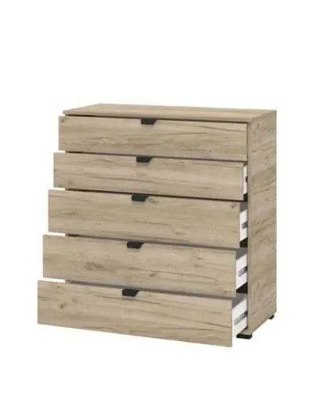 Limone Oak Effect Wide 6 Drawer Chest, 3406