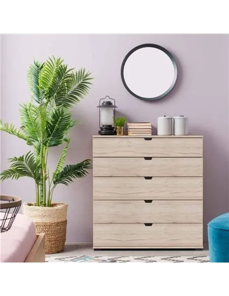 Limone Oak Effect Wide 6 Drawer Chest, 3406