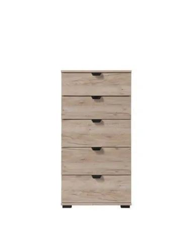 Limone Oak Effect Narrow 5 Drawer Chest, 3410
