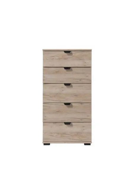 Limone Oak Effect Narrow 5 Drawer Chest, 3410