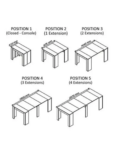 Luiz Extending Dining Table Oak Effect, 2604