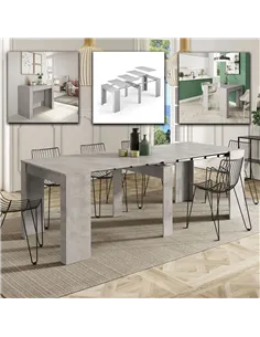 Luiz Concrete Grey Effect Large Extending Dining Table, 2603