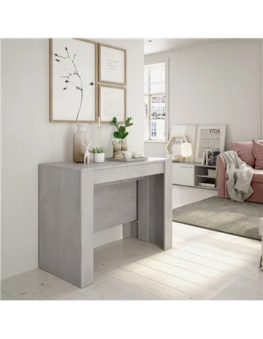 Luiz Concrete Grey Effect Large Extending Dining Table, 2603