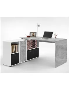 Luiz Desk Concrete Grey and White, 2644