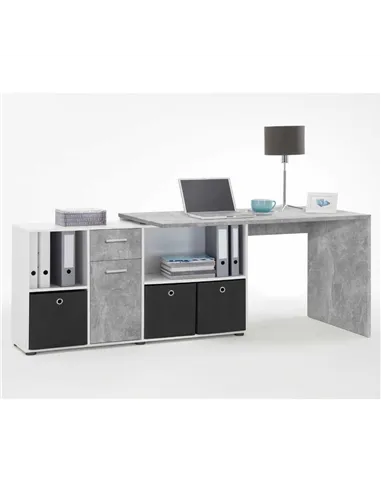 Luiz Desk Concrete Grey and White, 2644