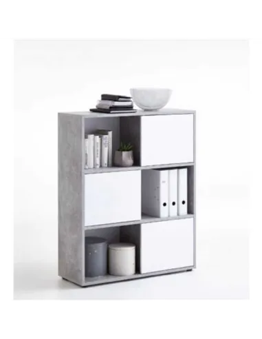 Luiz Short Bookcase Grey and White, 2646