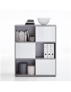 Luiz Short Bookcase Grey and White, 2646 2