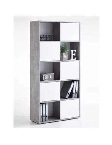 Luiz Tall Bookcase Grey and White, 2645