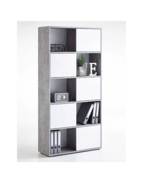 Luiz Tall Bookcase Grey and White, 2645