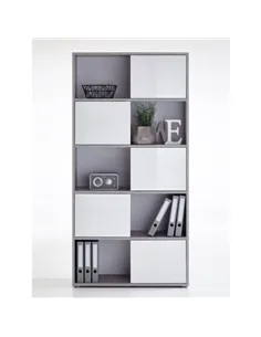 Luiz Tall Bookcase Grey and White, 2645 2