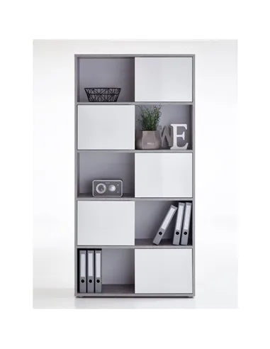 Luiz Tall Bookcase Grey and White, 2645
