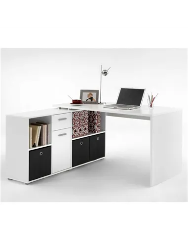 Luiz White Flexi Corner Office Desk, 2562