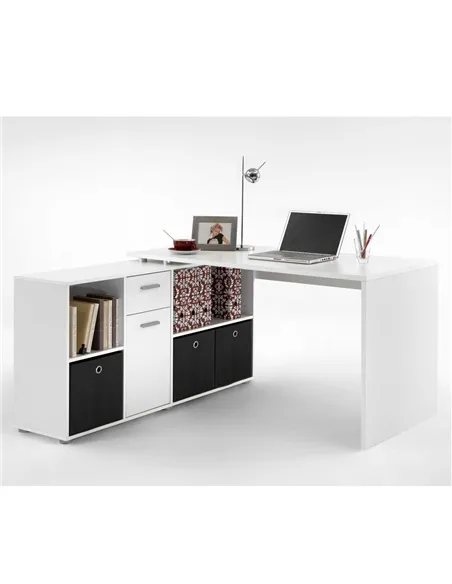 Luiz White Flexi Corner Office Desk, 2562