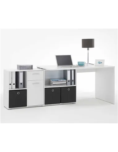 Luiz White Flexi Corner Office Desk, 2562