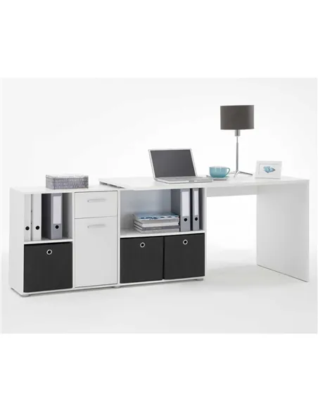 Luiz White Flexi Corner Office Desk, 2562